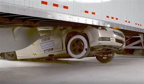 tractor trailer side impact crash test|tractor trailer underride safety test.